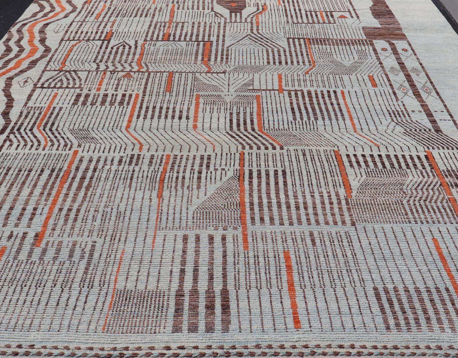 Modern Hand - Knotted Rug in Wool with Sub - Geometric Modern Design in Multicolor. Keivan Woven Arts / rug MSE - 12384, country of origin / type: Afghanistan / Modern Casual, circa Early - 21th Century. Measures: 11'7 x 16'0 This modern casual rug has b... - Keivan Woven ArtsMSE - 12384 - 24952Rug