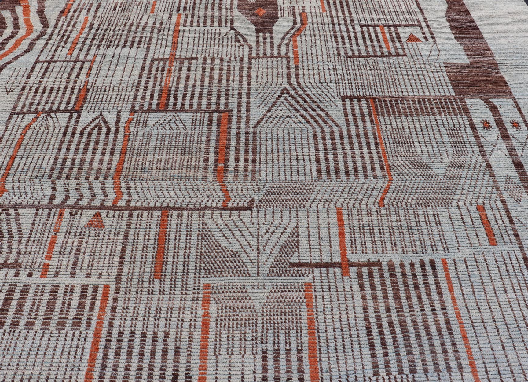 Modern Hand - Knotted Rug in Wool with Sub - Geometric Modern Design in Multicolor. Keivan Woven Arts / rug MSE - 12384, country of origin / type: Afghanistan / Modern Casual, circa Early - 21th Century. Measures: 11'7 x 16'0 This modern casual rug has b... - Keivan Woven ArtsMSE - 12384 - 24952Rug