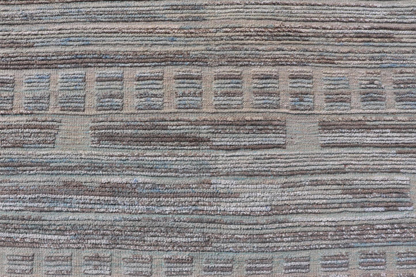Large Modern wool Rug in Light Green - Gray & Lt. Blue by Keivan Woven Arts. Keivan Woven Arts/rug MSE - 12391, country of origin / type: Afghanistan / Modern Casual, circa Early - 21th Century. Measures: 11'9 x 15'3 This large modern ... - Keivan Woven ArtsMSE - 12391 - 25347Rug