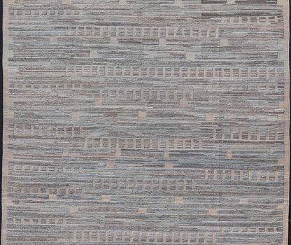 Large Modern wool Rug in Light Green - Gray & Lt. Blue by Keivan Woven Arts. Keivan Woven Arts/rug MSE - 12391, country of origin / type: Afghanistan / Modern Casual, circa Early - 21th Century. Measures: 11'9 x 15'3 This large modern ... - Keivan Woven ArtsMSE - 12391 - 25347Rug