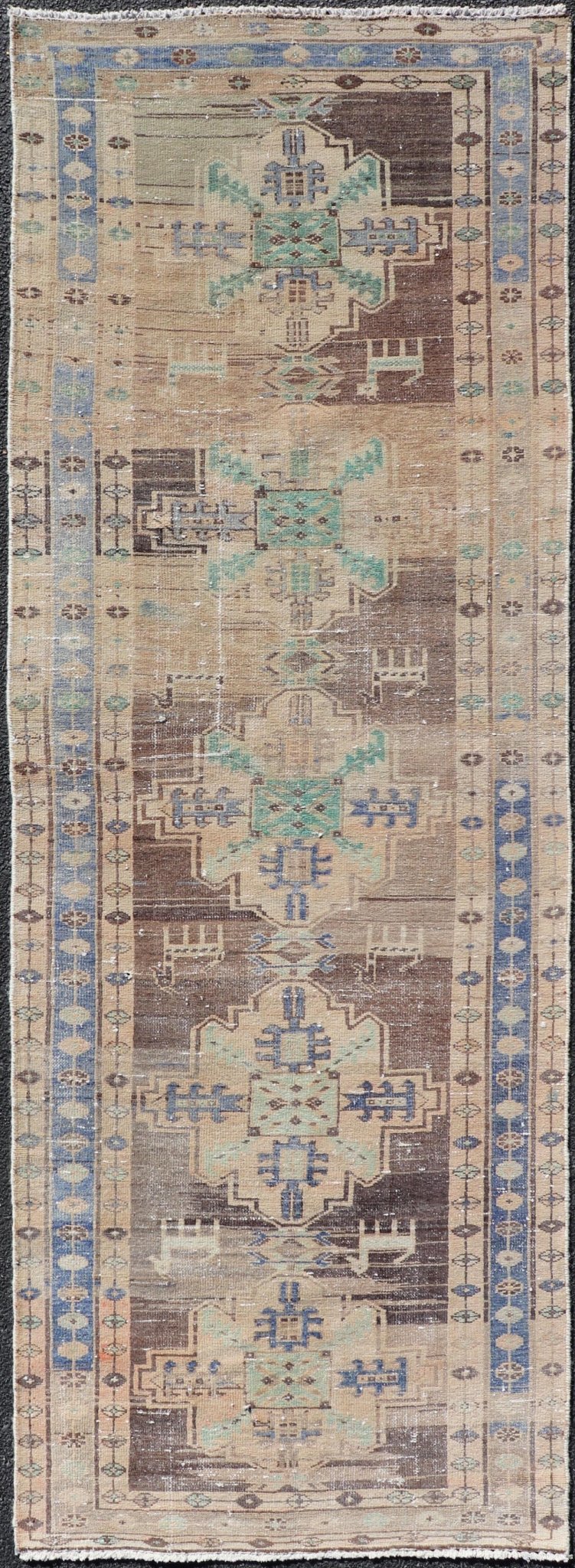 Vintage Persian Hamadan Runner in Warm Tones of Purple, Brown and Taupe. Country of Origin: Iran; Type: Hamedan; Design: Floral, Persian Floral, All - Over: rug MSE - 1251, Keivan Woven Arts. Measures: 3'4 x 9'9 This vintage Persian runner features ... - Keivan Woven ArtsMSE - 1251 - 25533Rug