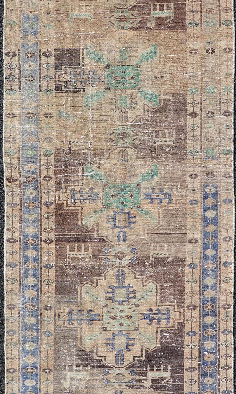 Vintage Persian Hamadan Runner in Warm Tones of Purple, Brown and Taupe. Country of Origin: Iran; Type: Hamedan; Design: Floral, Persian Floral, All - Over: rug MSE - 1251, Keivan Woven Arts. Measures: 3'4 x 9'9 This vintage Persian runner features ... - Keivan Woven ArtsMSE - 1251 - 25533Rug