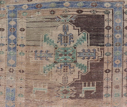 Vintage Persian Hamadan Runner in Warm Tones of Purple, Brown and Taupe. Country of Origin: Iran; Type: Hamedan; Design: Floral, Persian Floral, All - Over: rug MSE - 1251, Keivan Woven Arts. Measures: 3'4 x 9'9 This vintage Persian runner features ... - Keivan Woven ArtsMSE - 1251 - 25533Rug