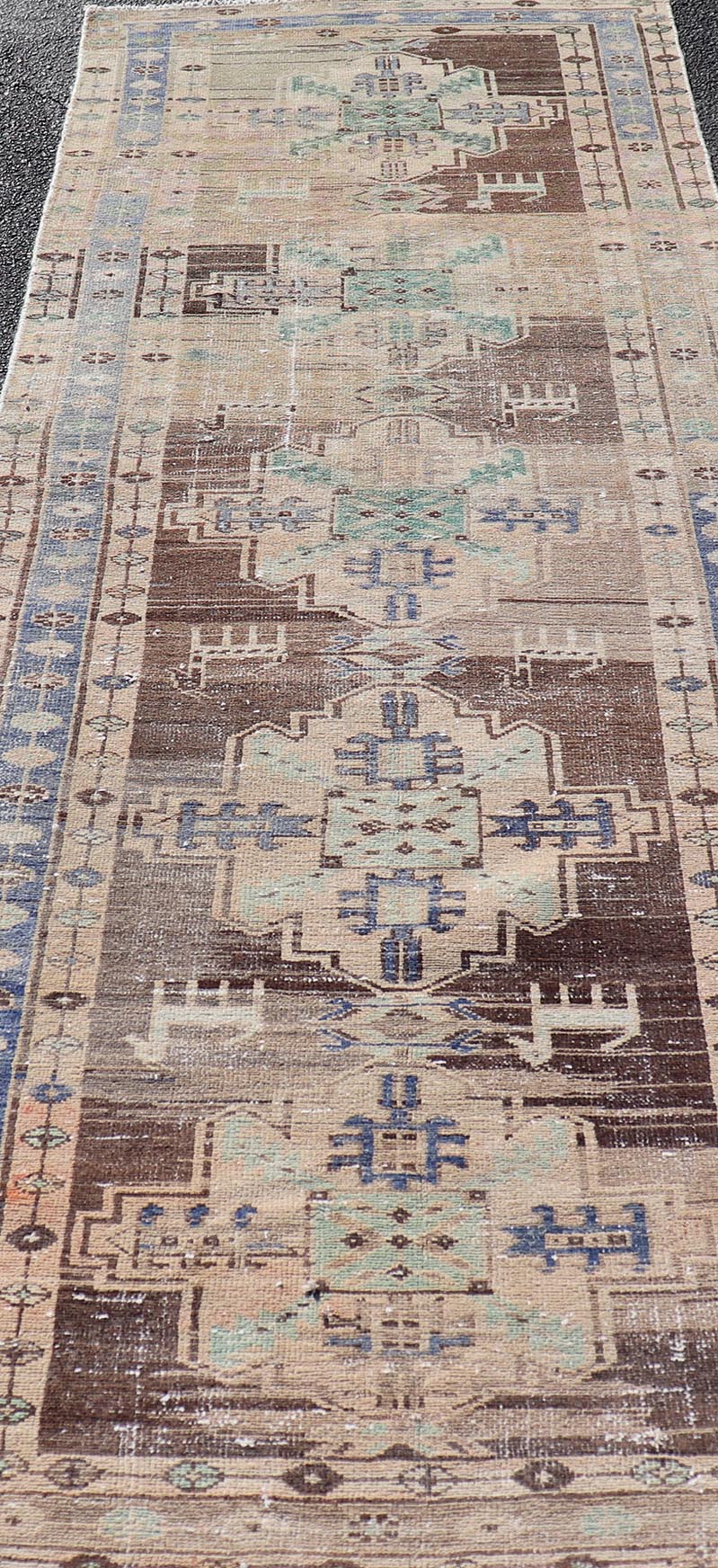 Vintage Persian Hamadan Runner in Warm Tones of Purple, Brown and Taupe. Country of Origin: Iran; Type: Hamedan; Design: Floral, Persian Floral, All - Over: rug MSE - 1251, Keivan Woven Arts. Measures: 3'4 x 9'9 This vintage Persian runner features ... - Keivan Woven ArtsMSE - 1251 - 25533Rug