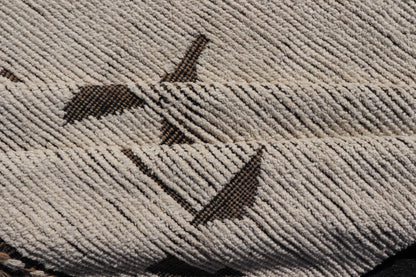 Fine Modern Rug in White & Light Taupe Tones with Abstract & Geometric Design. Country of Origin: Afghanistan Keivan Woven Arts; MSE - 12544 Type: Modern Casual Design: Abstract, Sub - Geometric, Modern 21st century Measures: 8'11 x 12'5 Fine Modern... - Keivan Woven ArtsMSE - 12544 - 25359Rug