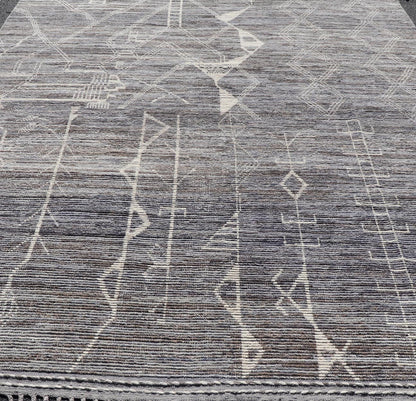 Modern Rug by Keivan Woven Arts in Wool With All - Over Sub - Geometric Tribal Design. Keivan Woven Arts; rug MSE - 12546, country of origin / type: Afghanistan / Modern Casual, circa Early - 21th Century. Measures: 8'8 x 12'2 This modern casual tribal r... - Keivan Woven ArtsMSE - 12546 - 25365Rug