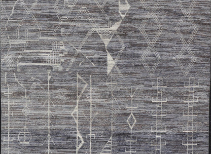Modern Rug by Keivan Woven Arts in Wool With All - Over Sub - Geometric Tribal Design. Keivan Woven Arts; rug MSE - 12546, country of origin / type: Afghanistan / Modern Casual, circa Early - 21th Century. Measures: 8'8 x 12'2 This modern casual tribal r... - Keivan Woven ArtsMSE - 12546 - 25365Rug