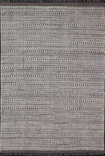 Modern Large Rug in Wool with Geometric Design in Brown, Charcoal, and Ivory. Keivan Woven Arts /rug MSE - 12550, country of origin / type: Afghanistan / Modern Casual, circa Early - 21th Century. Measures: 9'10 x 14'0 This modern casual modern rug ... - Keivan Woven ArtsMSE - 12550 - 25371Rug
