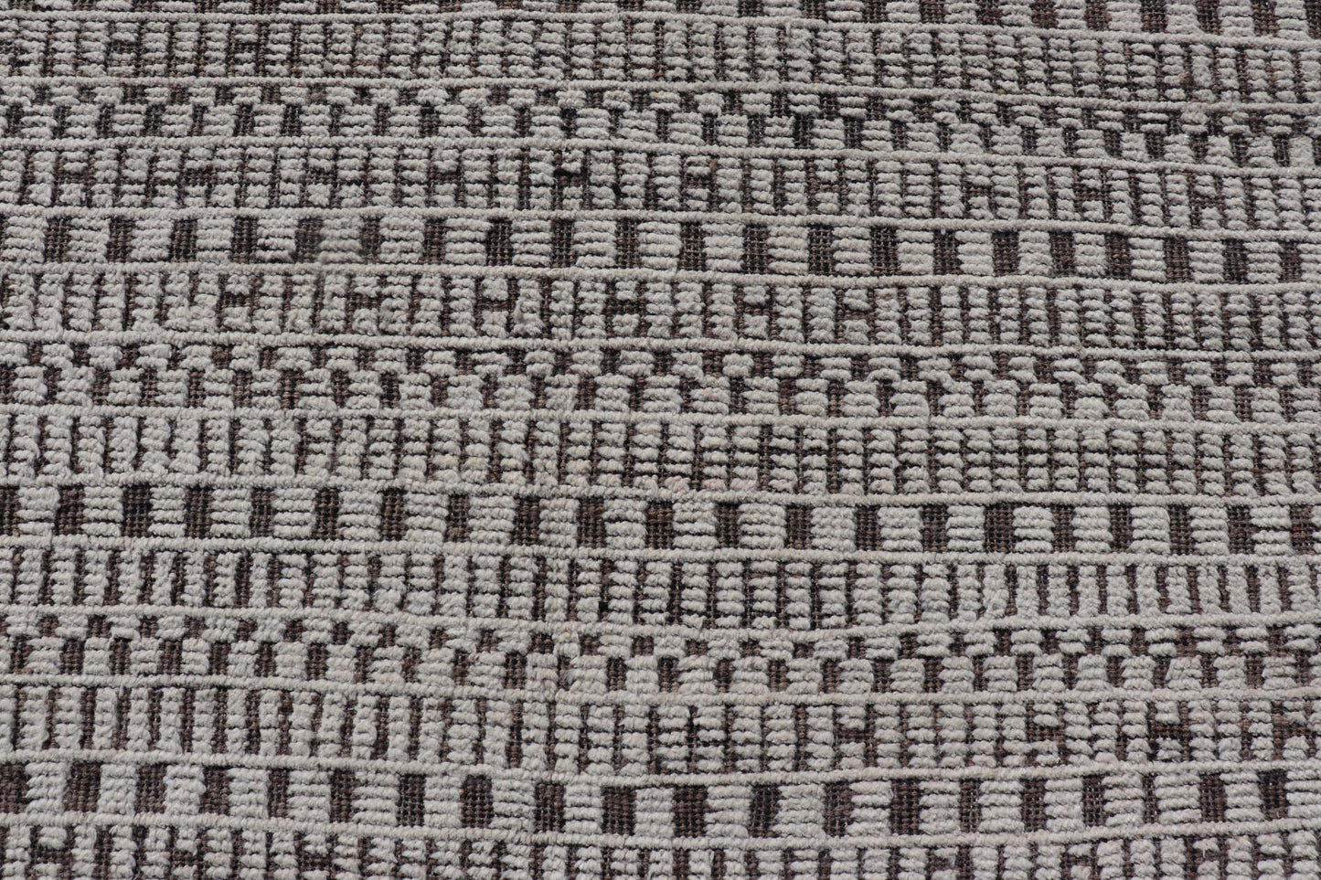 Modern Large Rug in Wool with Geometric Design in Brown, Charcoal, and Ivory. Keivan Woven Arts /rug MSE - 12550, country of origin / type: Afghanistan / Modern Casual, circa Early - 21th Century. Measures: 9'10 x 14'0 This modern casual modern rug ... - Keivan Woven ArtsMSE - 12550 - 25371