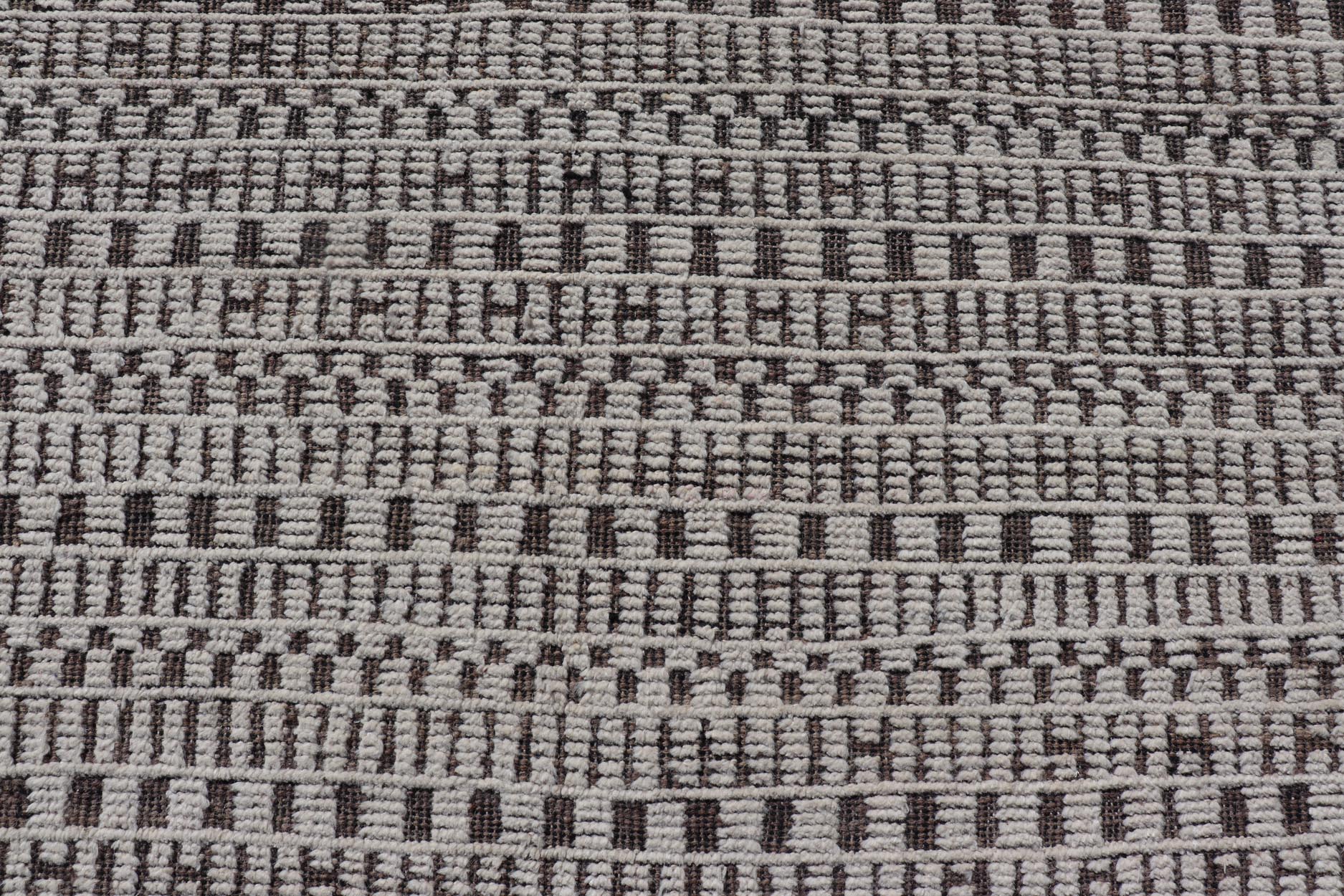 Modern Large Rug in Wool with Geometric Design in Brown, Charcoal, and Ivory. Keivan Woven Arts /rug MSE - 12550, country of origin / type: Afghanistan / Modern Casual, circa Early - 21th Century. Measures: 9'10 x 14'0 This modern casual modern rug ... - Keivan Woven ArtsMSE - 12550 - 25371