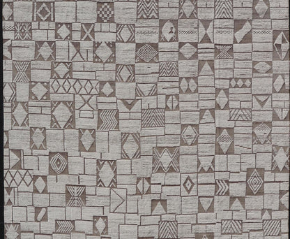 Large Modern Hand - Knotted Moroccan Rug in Wool with Sub - Geometric Design. Keivan Woven Arts; rug MSE - 12553, country of origin / type: Afghanistan / Modern Casual, circa Early - 21th Century. Measures: 11'6 x 18'3 This modern casual tribal rug has ... - Keivan Woven ArtsMSE - 12553 - 25377Rug