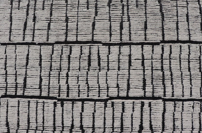 Large Minimalist Modern Casual Rug with Black Background and Ivory Pile. Keivan Woven Arts; rug MSE - 12571 Country of Origin: Afghanistan Type: Modern Casual Design: All - Over, Minimalist. Measures: 11'9 x 18'4 This large modern casual rug's fiel... - Keivan Woven ArtsMSE - 12571 - 25383Rug