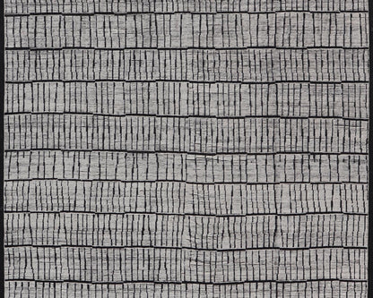 Large Minimalist Modern Casual Rug with Black Background and Ivory Pile. Keivan Woven Arts; rug MSE - 12571 Country of Origin: Afghanistan Type: Modern Casual Design: All - Over, Minimalist. Measures: 11'9 x 18'4 This large modern casual rug's fiel... - Keivan Woven ArtsMSE - 12571 - 25383Rug
