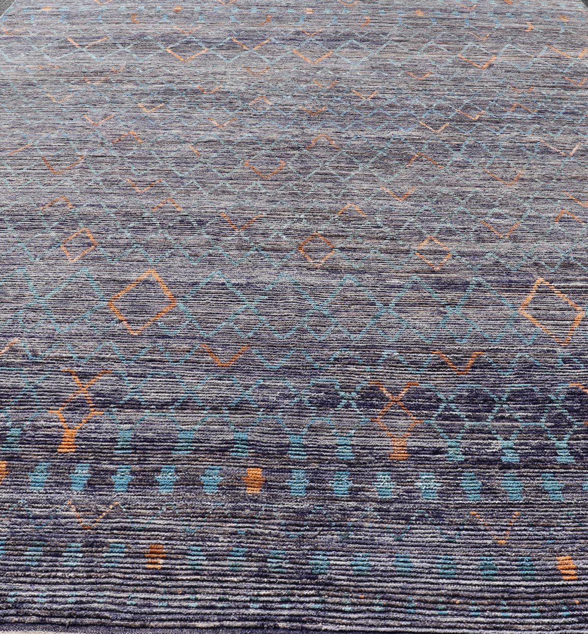 Modern Hand - Knotted Rug with All - Over Geometric Moroccan Design With Color. Keivan Woven Arts; rug MSE - 12573 country of origin / type: Afghanistan / Modern Casual, circa Early - 21th century. Measures: 11'9 x 15'10 This modern casual tribal rug ha... - Keivan Woven ArtsMSE - 12573 - 25389Rug