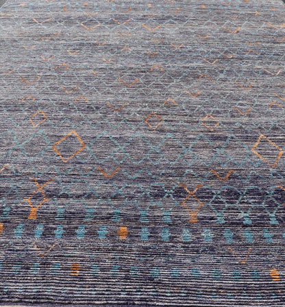Modern Hand - Knotted Rug with All - Over Geometric Moroccan Design With Color. Keivan Woven Arts; rug MSE - 12573 country of origin / type: Afghanistan / Modern Casual, circa Early - 21th century. Measures: 11'9 x 15'10 This modern casual tribal rug ha... - Keivan Woven ArtsMSE - 12573 - 25389Rug