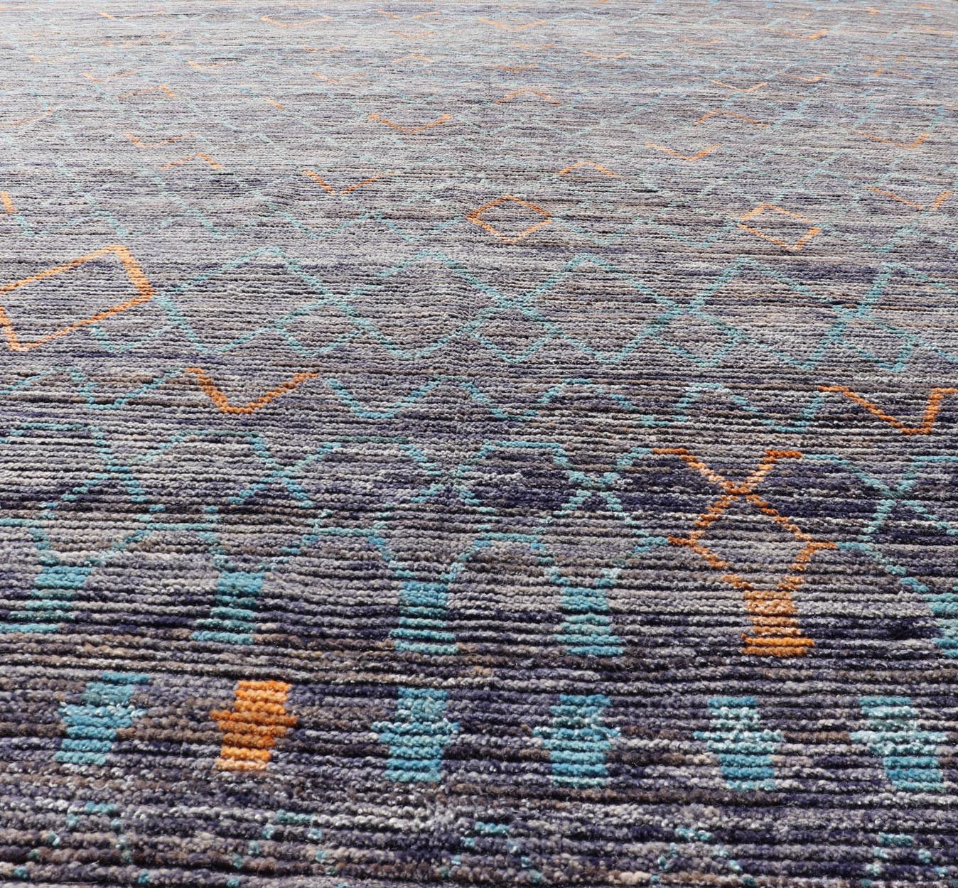 Modern Hand - Knotted Rug with All - Over Geometric Moroccan Design With Color. Keivan Woven Arts; rug MSE - 12573 country of origin / type: Afghanistan / Modern Casual, circa Early - 21th century. Measures: 11'9 x 15'10 This modern casual tribal rug ha... - Keivan Woven ArtsMSE - 12573 - 25389Rug