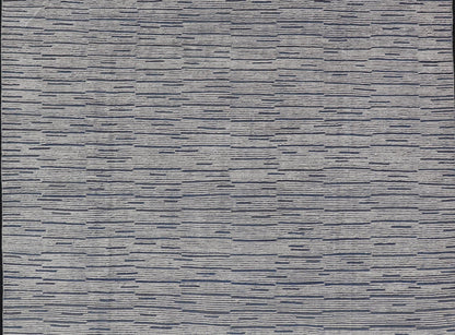Keivan Woven Arts Moroccan Modern Casual Rug in Blue and White Tones With Hi - Low Design. Keivan Woven Arts / rug MSE - 12635, country of origin / type: Afghanistan. Modern Rug, Modern Design, Modern Casual, Casual design. Measures: 9'9 x 14'9 The ... - Keivan Woven ArtsMSE - 12635 - 25407Rug