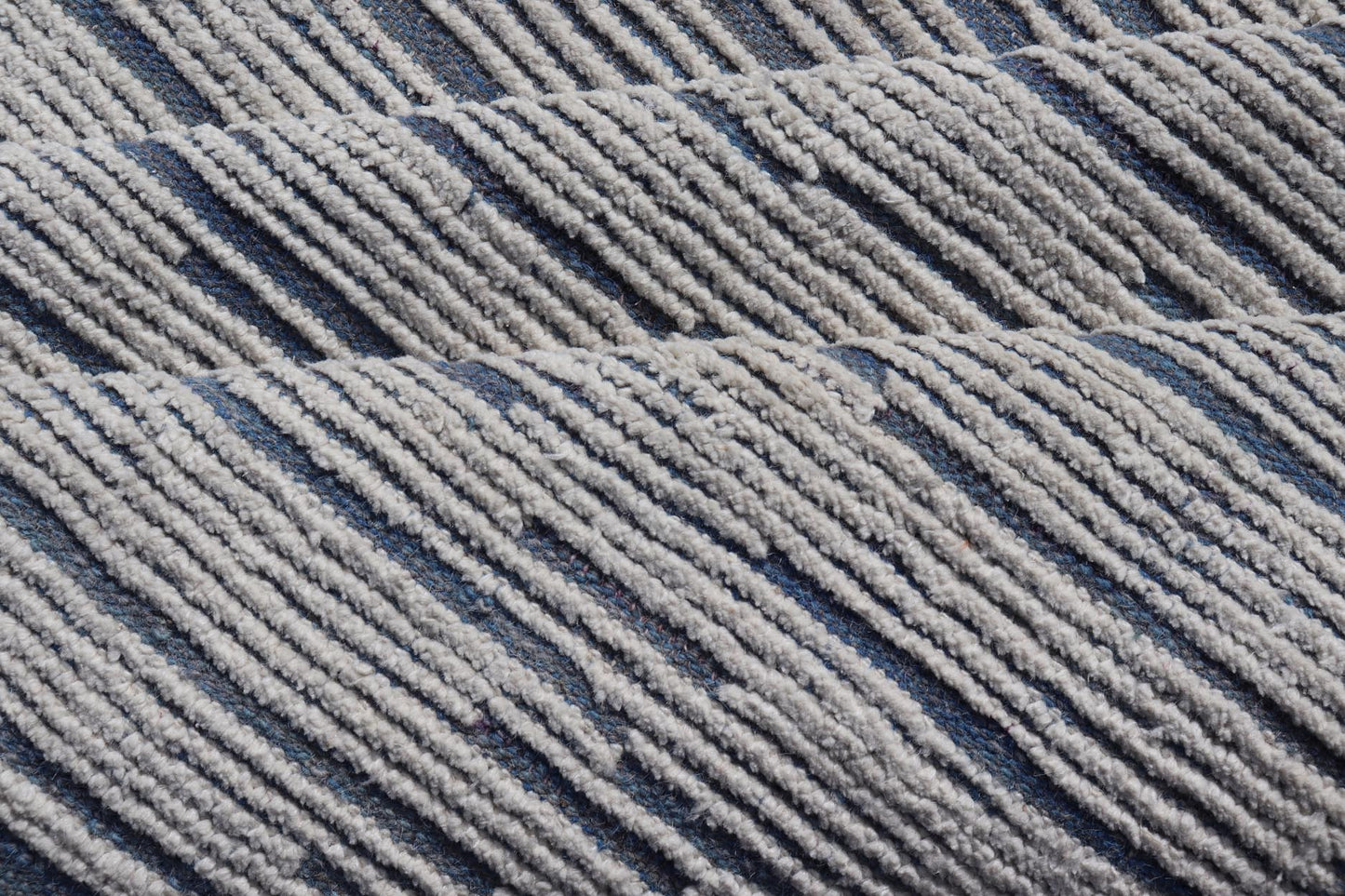 Keivan Woven Arts Moroccan Modern Casual Rug in Blue and White Tones With Hi - Low Design. Keivan Woven Arts / rug MSE - 12635, country of origin / type: Afghanistan. Modern Rug, Modern Design, Modern Casual, Casual design. Measures: 9'9 x 14'9 The ... - Keivan Woven ArtsMSE - 12635 - 25407Rug