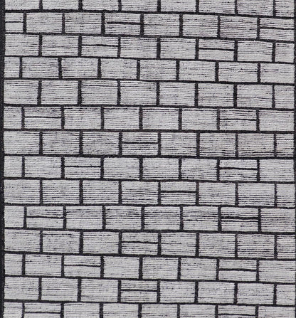 Modern Hand - Knotted Gallery Rug in Wool with Box Design in Black and Ivory Tones. Keivan Woven Arts; rug MSE - 12657, country of origin / type: Afghanistan / Modern Casual, circa Early - 21th Century. Measures: 5'2 x 10'2 This modern casual tribal r... - Keivan Woven ArtsMSE - 12657 - 25413Rug