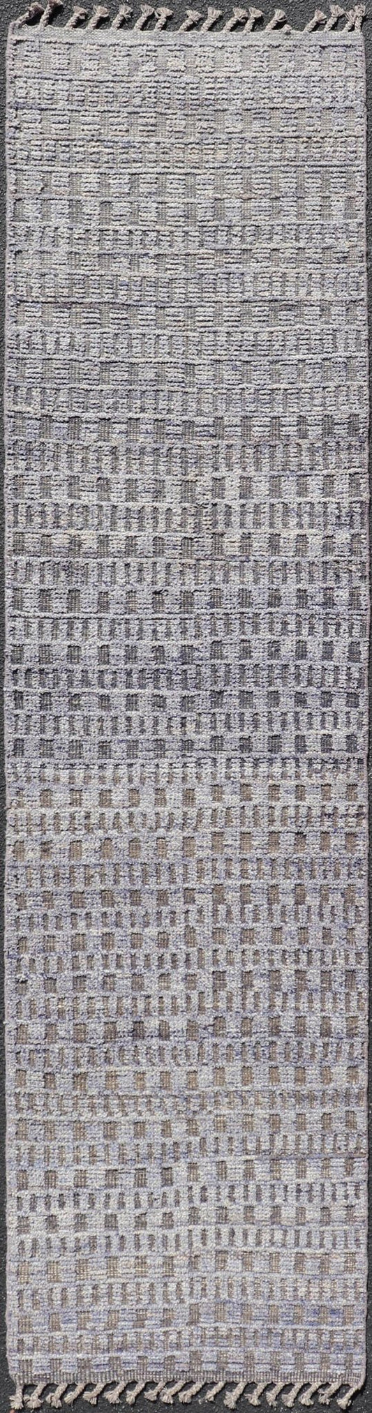 Modern Casual Piled Runner in Purple & Brown Colors With Minimalist Design. Keivan Woven Arts / rug MSE - 12692, country of origin / type: Afghanistan / Piled, condition: new. Measures: 2'6 x 10'1 This Minimalist design runner features a modern p... - Keivan Woven ArtsMSE - 12692 - 25419Rugs