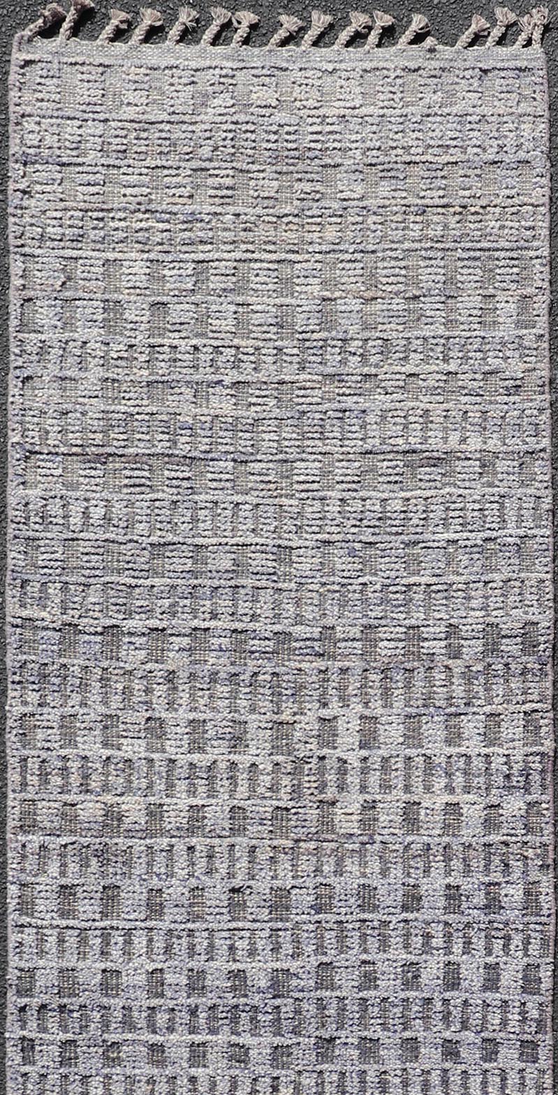Modern Casual Piled Runner in Purple & Brown Colors With Minimalist Design. Keivan Woven Arts / rug MSE - 12692, country of origin / type: Afghanistan / Piled, condition: new. Measures: 2'6 x 10'1 This Minimalist design runner features a modern p... - Keivan Woven ArtsMSE - 12692 - 25419Rug