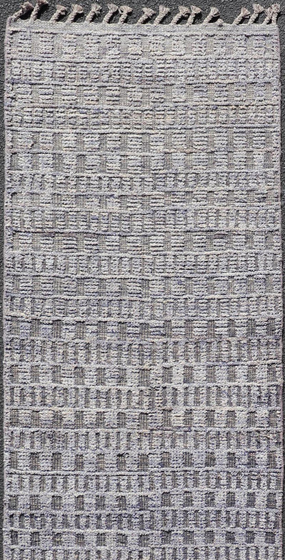 Modern Casual Piled Runner in Purple & Brown Colors With Minimalist Design. Keivan Woven Arts / rug MSE - 12692, country of origin / type: Afghanistan / Piled, condition: new. Measures: 2'6 x 10'1 This Minimalist design runner features a modern p... - Keivan Woven ArtsMSE - 12692 - 25419Rug