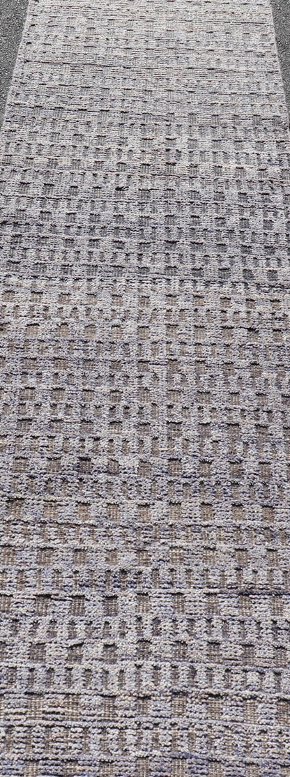 Modern Casual Piled Runner in Purple & Brown Colors With Minimalist Design. Keivan Woven Arts / rug MSE - 12692, country of origin / type: Afghanistan / Piled, condition: new. Measures: 2'6 x 10'1 This Minimalist design runner features a modern p... - Keivan Woven ArtsMSE - 12692 - 25419Rug
