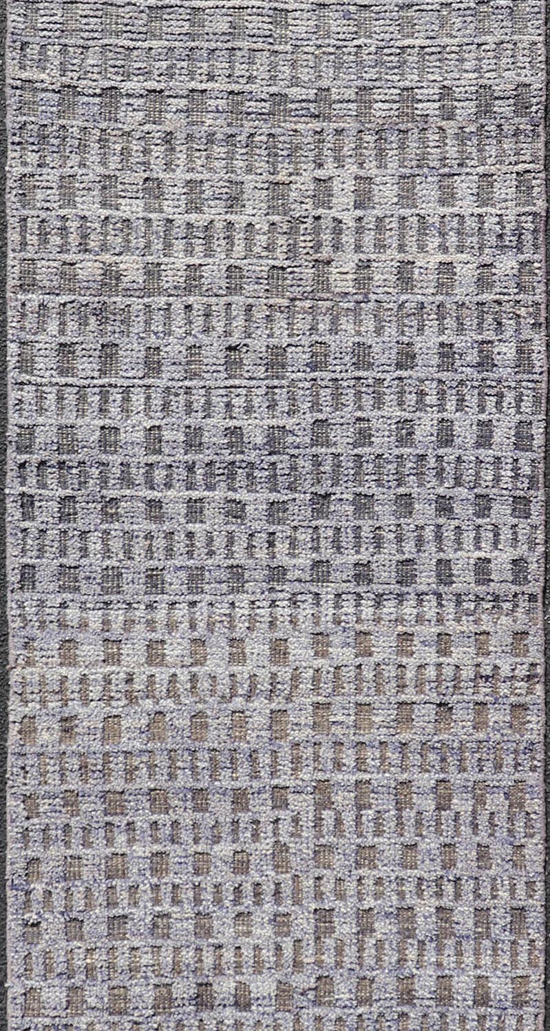 Modern Casual Piled Runner in Purple & Brown Colors With Minimalist Design. Keivan Woven Arts / rug MSE - 12692, country of origin / type: Afghanistan / Piled, condition: new. Measures: 2'6 x 10'1 This Minimalist design runner features a modern p... - Keivan Woven ArtsMSE - 12692 - 25419Rug