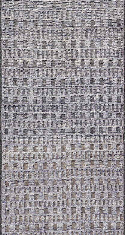 Modern Casual Piled Runner in Purple & Brown Colors With Minimalist Design. Keivan Woven Arts / rug MSE - 12692, country of origin / type: Afghanistan / Piled, condition: new. Measures: 2'6 x 10'1 This Minimalist design runner features a modern p... - Keivan Woven ArtsMSE - 12692 - 25419Rug