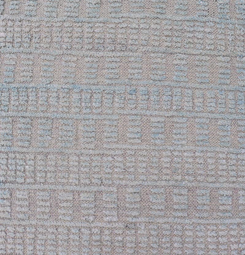 Modern Casual Piled Runner in Lt. Blue and Taupe Colors With Minimalist Design. Keivan Woven Arts / rug MSE - 12697, country of origin / type: Afghanistan / Piled, condition: new. Measures: 2'4 x 10'4 This Minimalist design runner features a mode... - Keivan Woven ArtsMSE - 12697 - 25425Rug