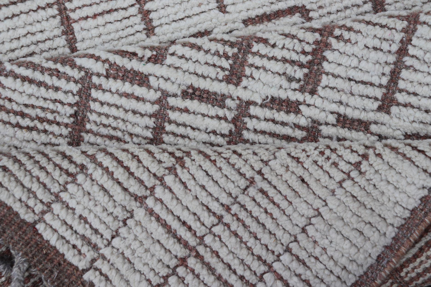 Modern Moroccan Runner With Modern Design in Cream by Keivan Woven Arts. Modern Hand - Knotted Moroccan Rug with Modern Design in Cream and Neutral Tones. Keivan Woven Arts; rug MSE - 12768, country of origin / type: Afghanistan / Modern Casual, circa earl... - Keivan Woven ArtsMSE - 12768 - 25437Rug