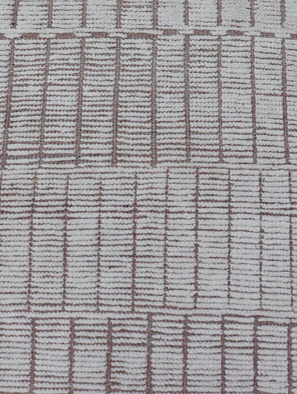 Modern Moroccan Runner With Modern Design in Cream by Keivan Woven Arts. Modern Hand - Knotted Moroccan Rug with Modern Design in Cream and Neutral Tones. Keivan Woven Arts; rug MSE - 12768, country of origin / type: Afghanistan / Modern Casual, circa earl... - Keivan Woven ArtsMSE - 12768 - 25437Rug