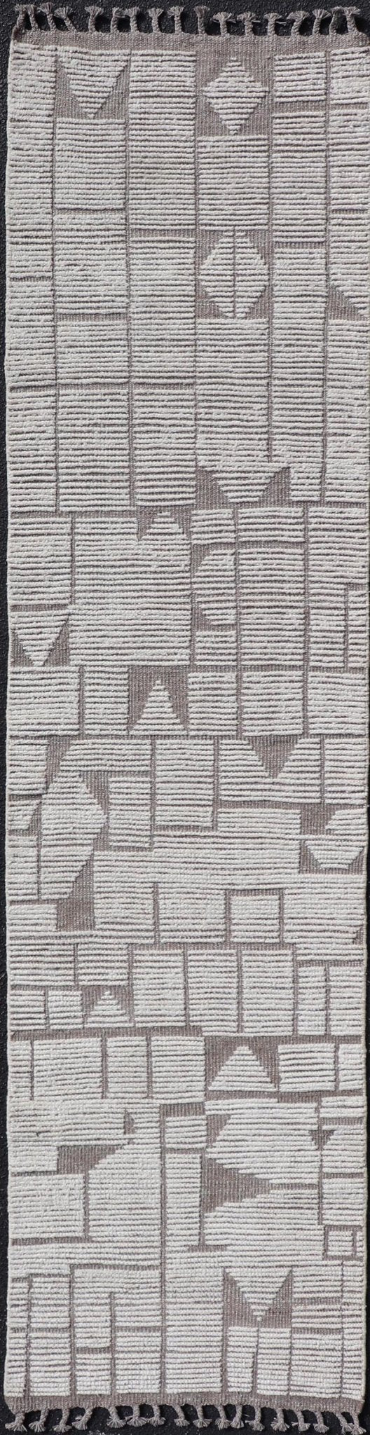 Modern Hand - Knotted Moroccan Runner with All - Over Design In Earthy Tones. Keivan Woven Arts; rug MSE - 12872, country of origin / type: Afghanistan / Modern Casual, circa early - 21th century. Measures: 2'6 x 10'5 This modern casual tribal rug has b... - Keivan Woven ArtsMSE - 12872 - 25491Rug