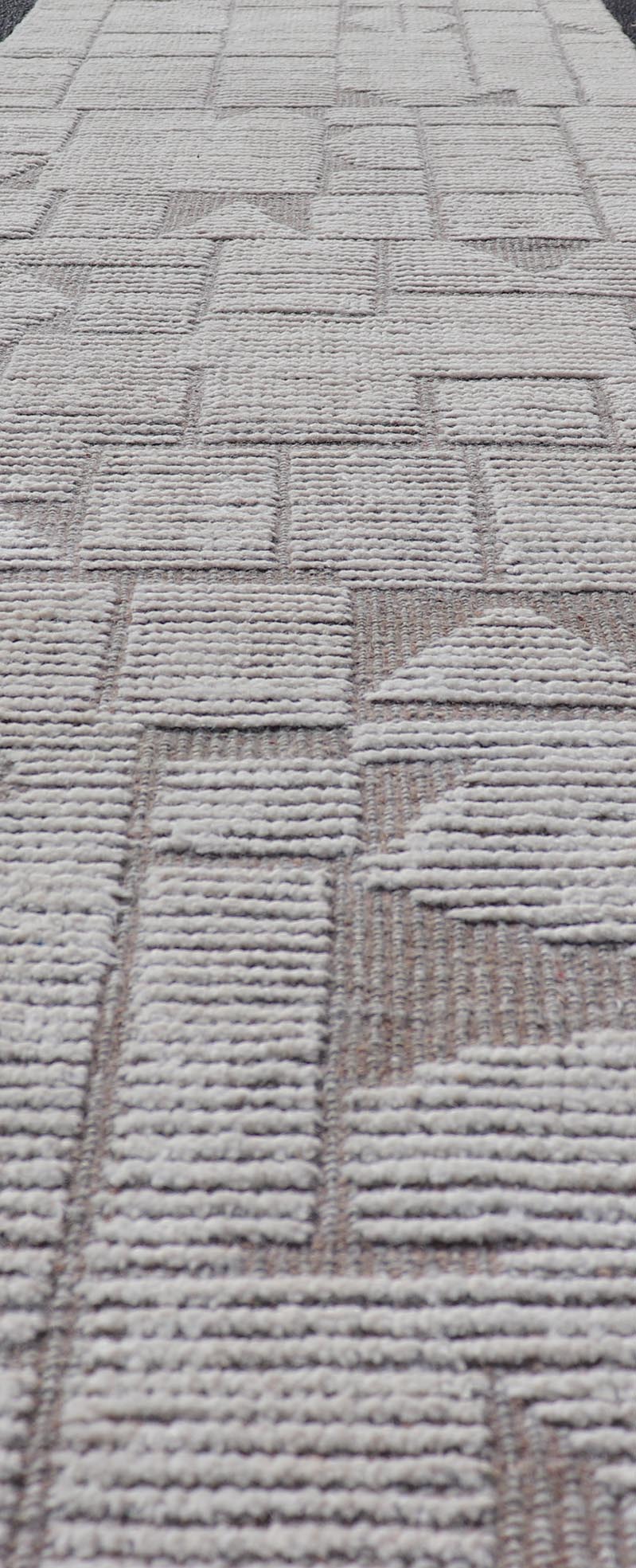 Modern Hand - Knotted Moroccan Runner with All - Over Design In Earthy Tones. Keivan Woven Arts; rug MSE - 12872, country of origin / type: Afghanistan / Modern Casual, circa early - 21th century. Measures: 2'6 x 10'5 This modern casual tribal rug has b... - Keivan Woven ArtsMSE - 12872 - 25491