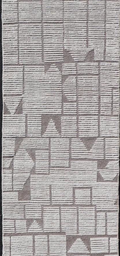 Modern Hand - Knotted Moroccan Runner with All - Over Design In Earthy Tones. Keivan Woven Arts; rug MSE - 12872, country of origin / type: Afghanistan / Modern Casual, circa early - 21th century. Measures: 2'6 x 10'5 This modern casual tribal rug has b... - Keivan Woven ArtsMSE - 12872 - 25491