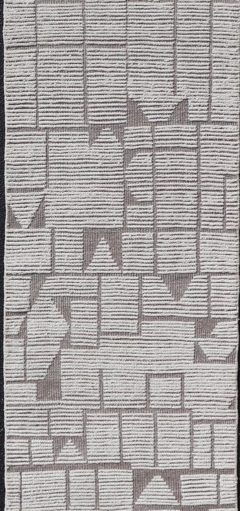 Modern Hand - Knotted Moroccan Runner with All - Over Design In Earthy Tones. Keivan Woven Arts; rug MSE - 12872, country of origin / type: Afghanistan / Modern Casual, circa early - 21th century. Measures: 2'6 x 10'5 This modern casual tribal rug has b... - Keivan Woven ArtsMSE - 12872 - 25491Rug