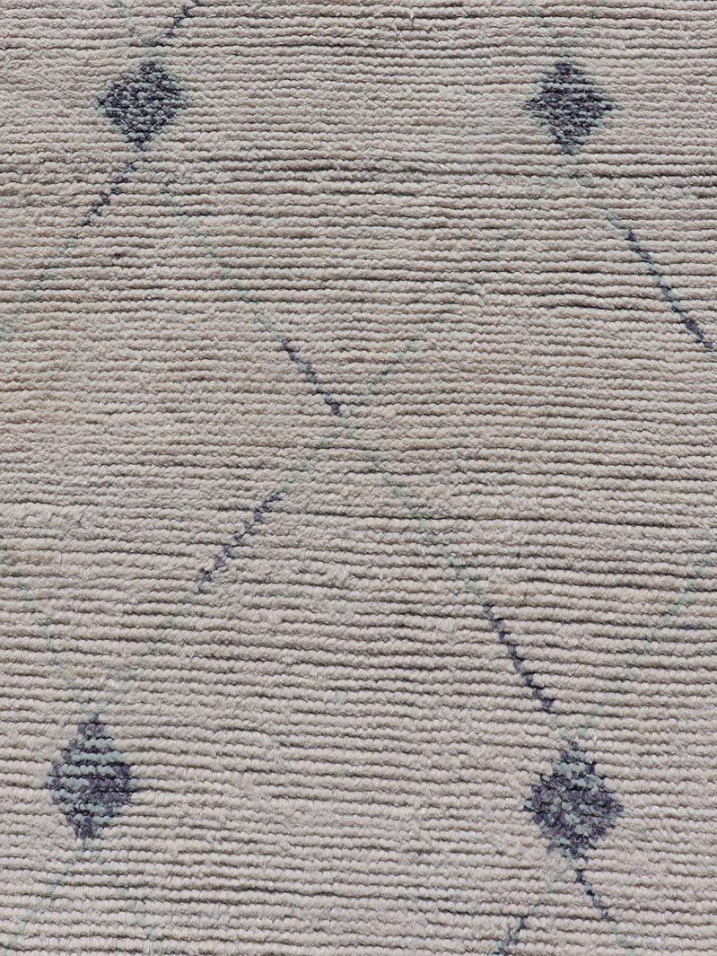 Moroccan Runner with Sub - Geometric Diamond Design With Ivory and Blue Design. Keivan Woven Arts; rug MSE - 12895, country of origin / type: Afghanistan / Modern Casual, circa Early - 21th Century. Measures: 2'5 x 10'5 This modern casual tribal rug h... - Keivan Woven ArtsMSE - 12895 - 25497Rug