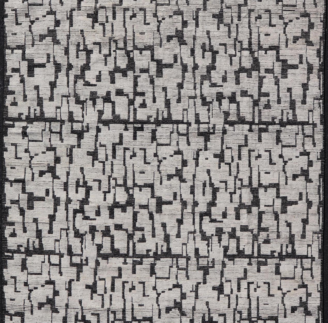 Large Moroccan Contemporary Abstract Rug in White and Black With All - Over Design by Keivan Woven Arts. Keivan Woven Arts; rug MSE - 12898 Country of Origin: Afghanistan Type: Modern Casual Design: Abstract, Geometric, Contemporary. Measures: 9'10 x 1... - Keivan Woven ArtsMSE - 12898 - 25503Rug