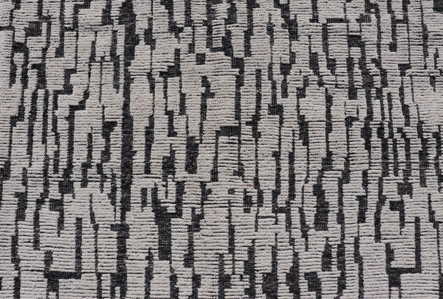 Moroccan Contemporary Abstract Rug in White and Black With All - Over Design. Keivan Woven Arts; rug MSE - 12899 Country of Origin: Afghanistan Type: Modern Casual Design: Abstract, Geometric, Contemporary. Measures: 9'10 x 15'1 This piece has uniq... - Keivan Woven ArtsMSE - 12899 - 25606Rug