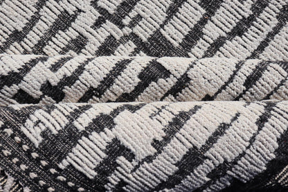 Moroccan Contemporary Abstract Rug in White and Black With All - Over Design. Keivan Woven Arts; rug MSE - 12899 Country of Origin: Afghanistan Type: Modern Casual Design: Abstract, Geometric, Contemporary. Measures: 9'10 x 15'1 This piece has uniq... - Keivan Woven ArtsMSE - 12899 - 25606Rug