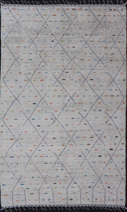 Modern Tribal Rug in Wool with Sub - Geometric Design By Keivan Woven Arts. rug MSE - 12905, Keivan Woven Arts / country of origin / type: Afghanistan / Modern Casual, circa Early - 21th century. Measures: 4'11 x 8'7 This modern casual tribal rug has ... - Keivan Woven ArtsMSE - 12905 - 25509Rug