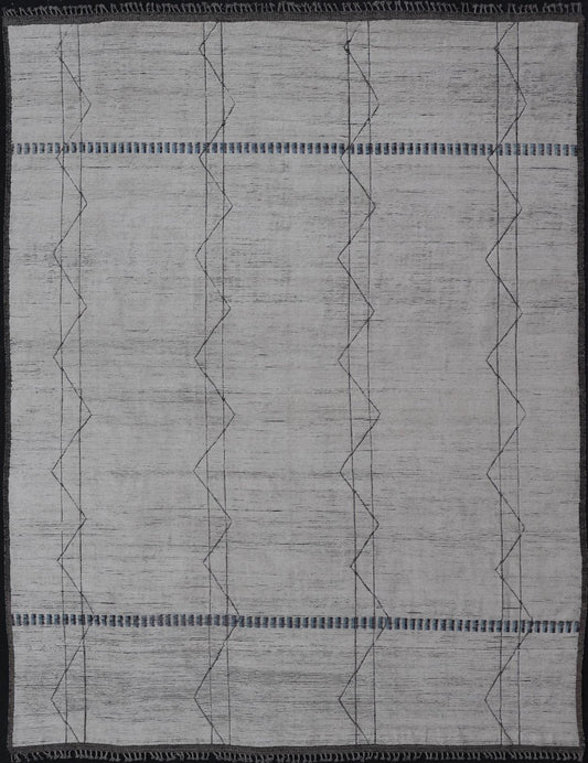 Measures: 14'1 x 18'0 Modern Rug by Keivan Woven Arts in Moroccan Style in All Over Unique Design. Keivan Woven Arts; rug MSE - 13188, country of origin / type: Afghanistan / Modern Casual, circa Early - 21th Century. This modern casual tribal r... - Keivan Woven ArtsMSE - 13188 - 25792Rug