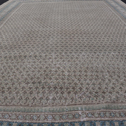 Minimalist Design Vintage Persian Tabriz Rug with All - Over Small Scale Design. Keivan Woven Arts / rug MSE - 1553, country of origin / type: Iran/ Tabriz, circa 1960. Measures: 6'6 x 10'7 This Tabriz rug features a relatively intricate and detaile... - Keivan Woven ArtsMSE - 1553 - 25575Rug