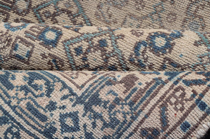Vintage Persian Hamadan Runner in Cool Tones of Light Blue, Ivory, and L. Brown. Country of Origin: Iran; Type: Hamedan; Design: Floral, Persian Floral, All - Over; Keivan Woven Arts: rug MSE - 1944. Measures: 3'7 x 9'8 This vintage Persian runner f... - Keivan Woven ArtsMSE - 1944 - 25581Rug