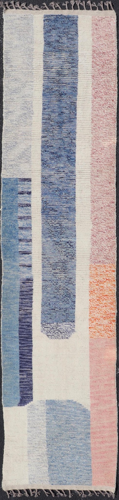 Modern Casual Hand Knotted Piled Runner in Color and Minimalist Modern Design. rug MSE - 924, Keivan Woven Arts country of origin / type: Afghanistan / Piled, condition: new. Measures: 2'9 x 12'3 This minimalist design runner features a modern ca... - Keivan Woven ArtsMSE - 924 - 24934Rug