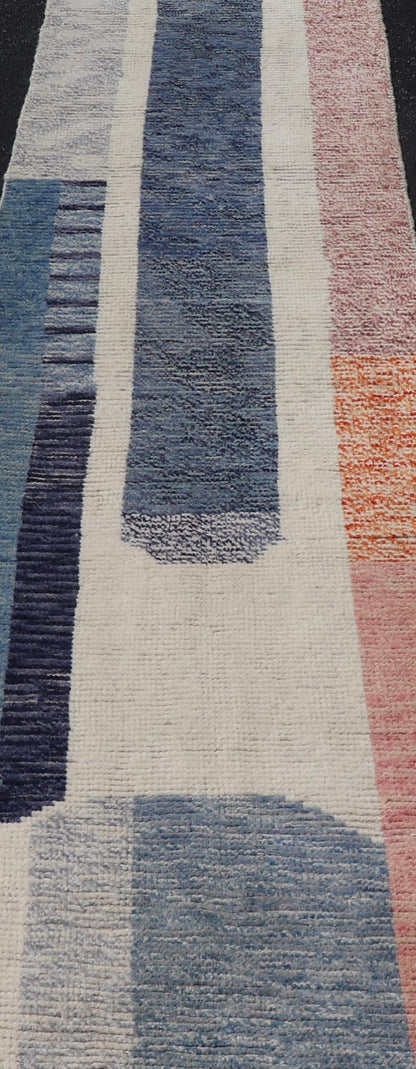 Modern Casual Hand Knotted Piled Runner in Color and Minimalist Modern Design. rug MSE - 924, Keivan Woven Arts country of origin / type: Afghanistan / Piled, condition: new. Measures: 2'9 x 12'3 This minimalist design runner features a modern ca... - Keivan Woven ArtsMSE - 924 - 24934Rug