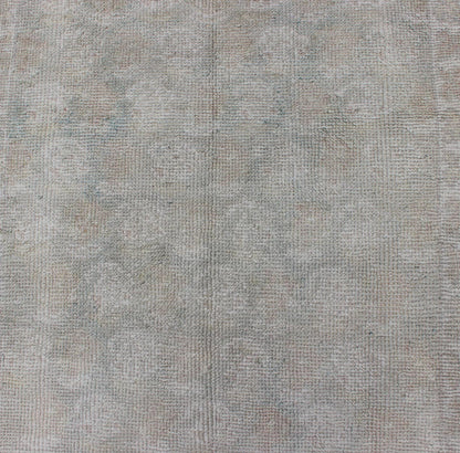 Very long Turkish runner with all - over paisley design in muted tones, rug n15 - 0307, country of origin / type: turkey / Oushak, circa mid - 20th century. This unique Turkish Oushak carpet features an all - over design of intricate paisley shapes set ... - Keivan Woven ArtsN15 - 0307 - 22Rug