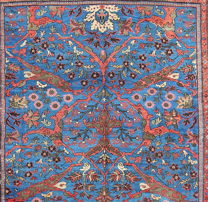 Amazing antique Persian Sultanabad rug in a unique Persian blue background. Keivan Woven Arts / rug / N15 - 0309, country of origin / type: Iran / Sultanabad, circa 1880. Measures: 11' x 15'7. This amazingly delightful antique Sultanabad/Ziegler r... - Keivan Woven ArtsN15 - 0309 - 12Rug