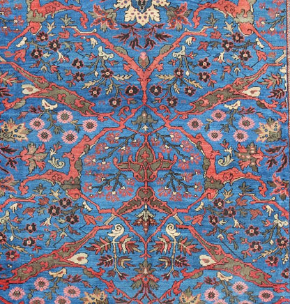 Amazing antique Persian Sultanabad rug in a unique Persian blue background. Keivan Woven Arts / rug / N15 - 0309, country of origin / type: Iran / Sultanabad, circa 1880. Measures: 11' x 15'7. This amazingly delightful antique Sultanabad/Ziegler r... - Keivan Woven ArtsN15 - 0309 - 12Rug