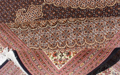 Vintage fine Persian Tabriz rug with oval medallion and swirling floral design, rug n15 - 0704, country of origin / type: Iran / Tabriz, circa 1970. This spectacular Persian Tabriz rug, from the 1970s, bears magnificent splendor indicative of roya... - Keivan Woven ArtsN15 - 0704 - 6592Rug